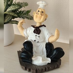 Vintage Vineyard Collection Chef Holding Bottle